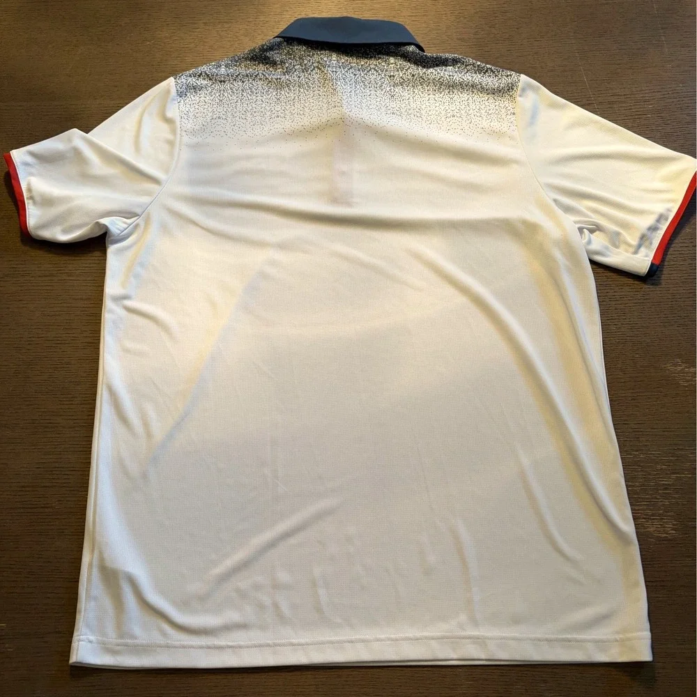 Adidas USA Golf Climachill Polo Shirt Mens XL White Navy Speckle Gradient